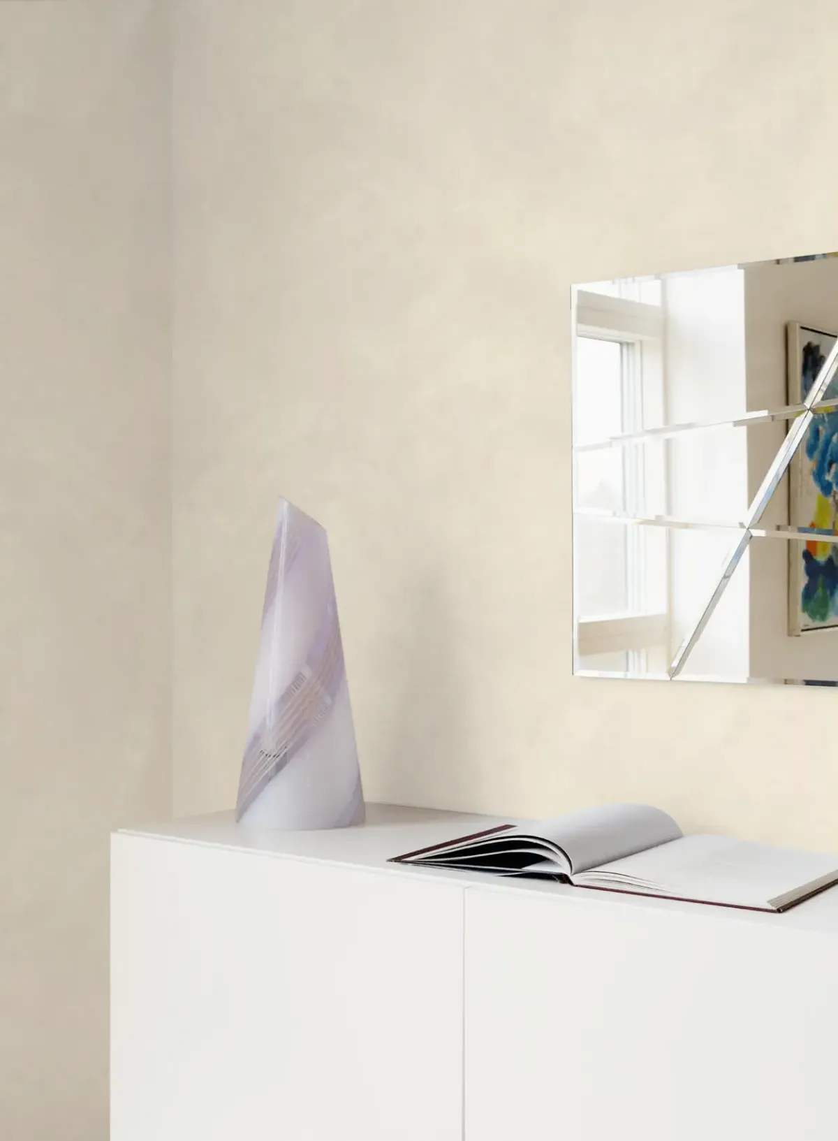 壁紙推薦-奶油白藝術泥灰牆壁紙