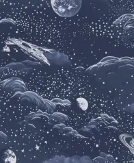 漫遊太空 壁紙(午夜藍)