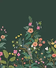 孔雀花園 壁畫(墨綠)