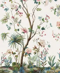 手作植纖查爾斯頓花園 壁畫(銀白光襯)