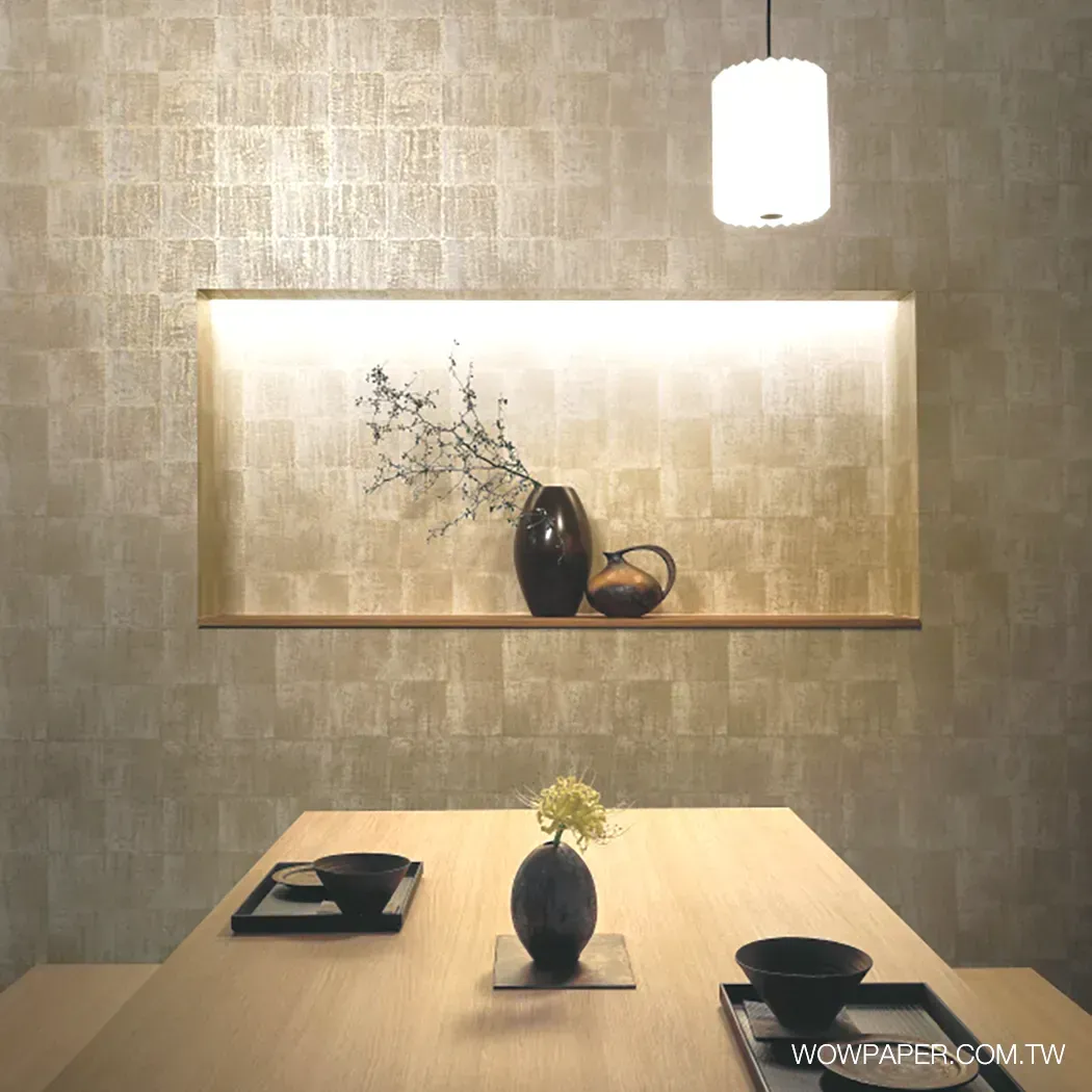 金箔工藝 壁紙 | 餐廳設計 |日式禪風| 金箔壁紙