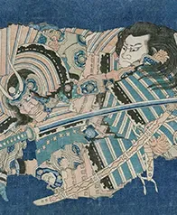 武士 壁畫(靛藍)