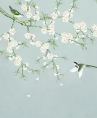 春意 壁畫(灰青)
