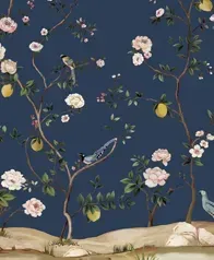 桃花林 壁畫(靛藍)