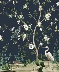 花園蒼鷺 壁畫(藍鐵)