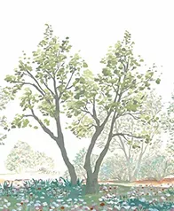 花園樹景 壁畫(綠)
