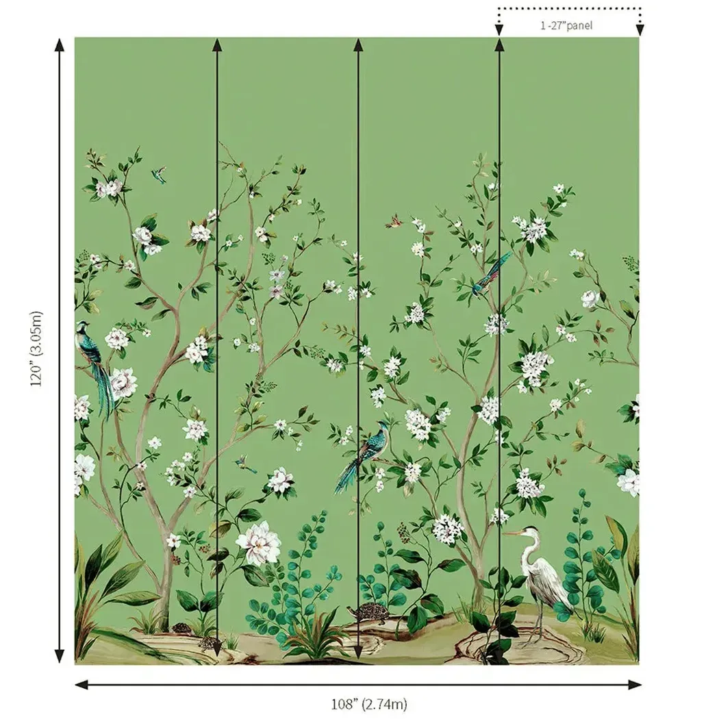 花園蒼鷺 壁紙(翠綠)尺寸圖
