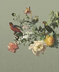 美術館藝術花鳥 壁畫(綠色)