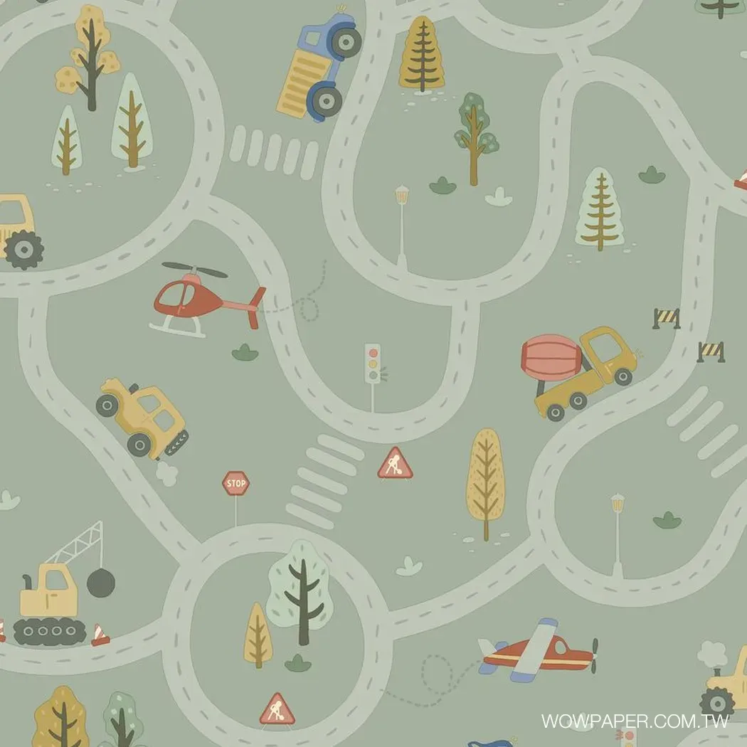 環狀道路 壁紙(鼠尾草綠)