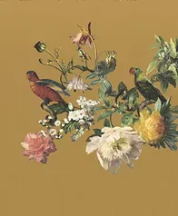 美術館藝術花鳥 壁畫(暗黃)
