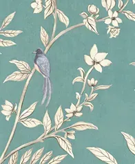 風雅鳥林 壁畫(青)