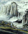 墨彩山水 壁畫-濃彩