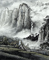 墨彩山水 壁畫-淡彩