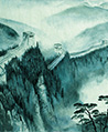 長城秋色 壁畫-青色